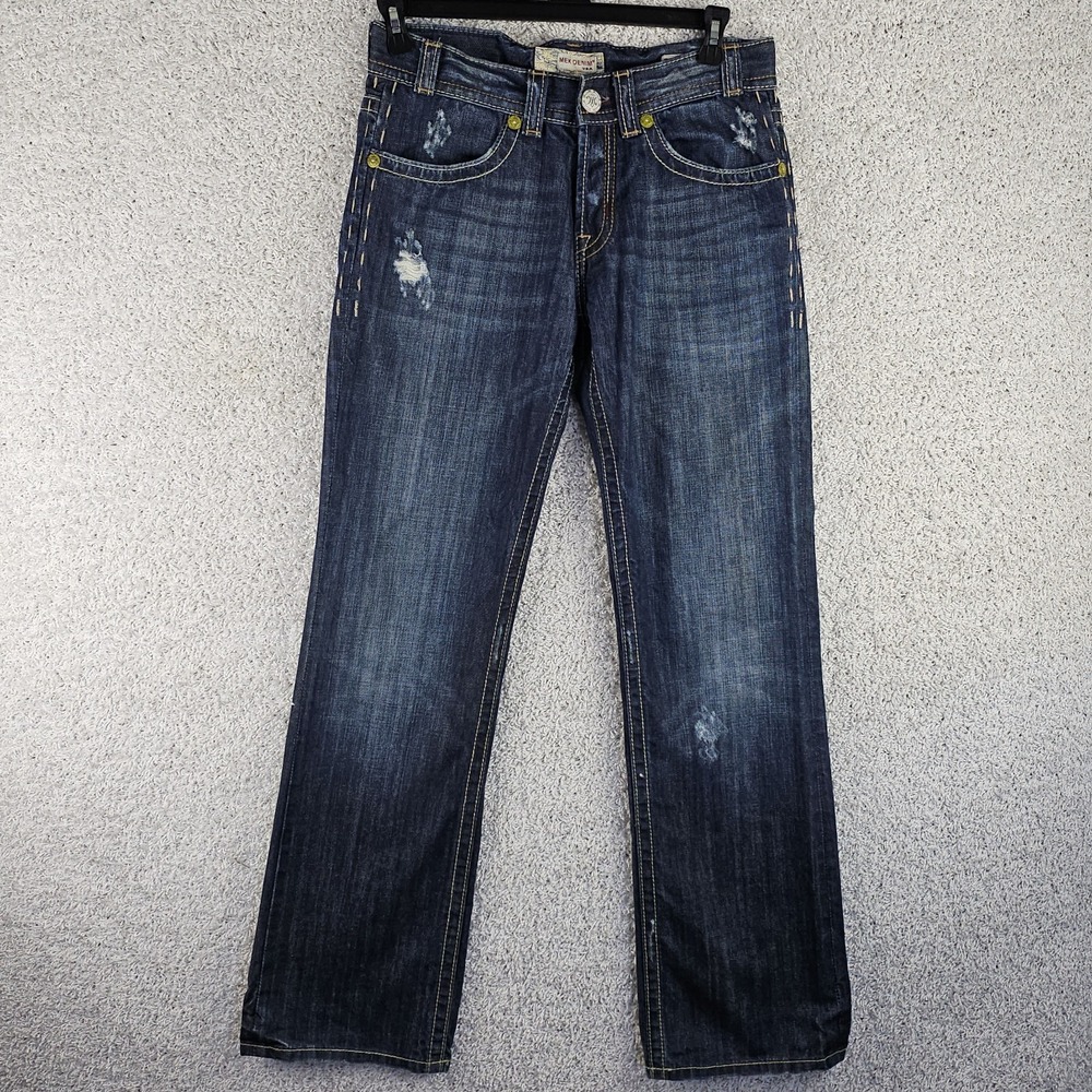 MEK Denim USA Jeans Men 32x34 Trenton Bootcut Embroidered Button Fly Handcrafted